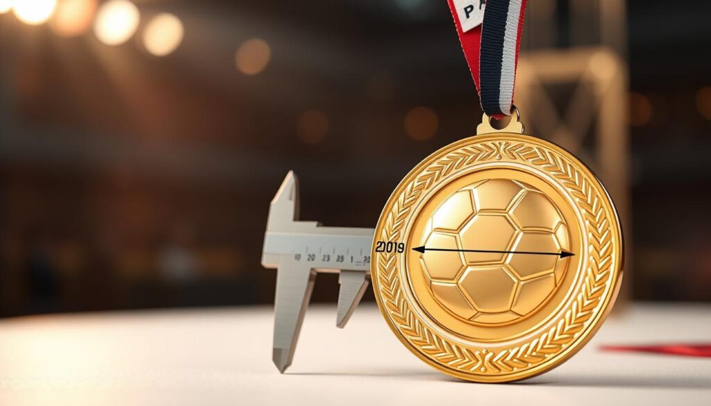 Durchmesser einer Fußball Medaille Durchmesser einer Fußball Medaille